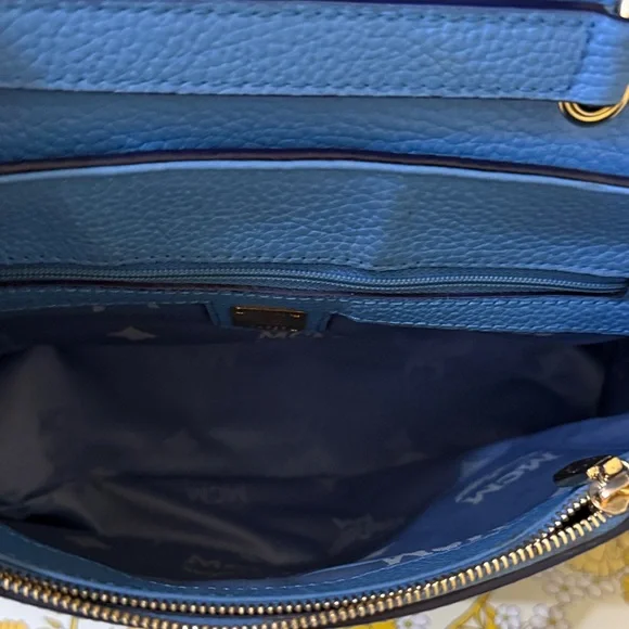 MCM Sky Blue Leather Authentic MCM Shoulder Bag MCM Crossbody MCM Handbag - Picture 14 of 16